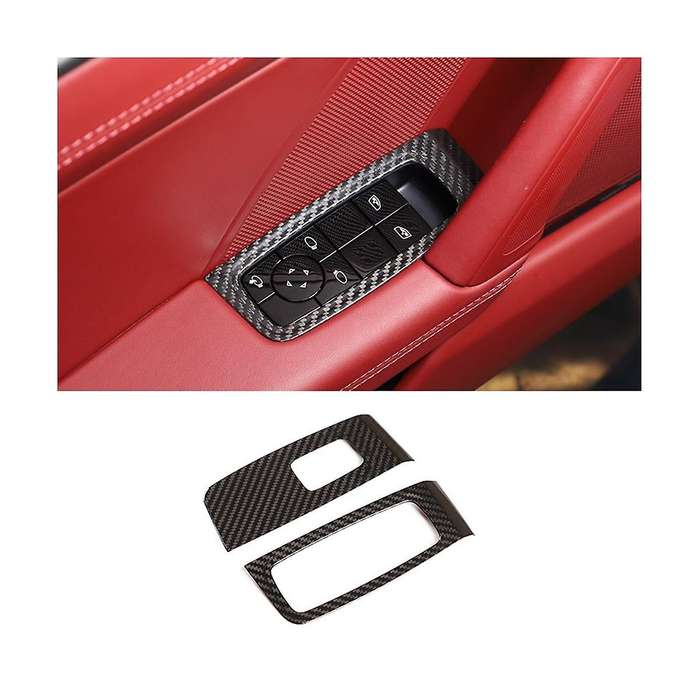 for 2019-2020 Dry Carbon Fiber Window Glass Lift Switch Panel Trim Interior Accessories
