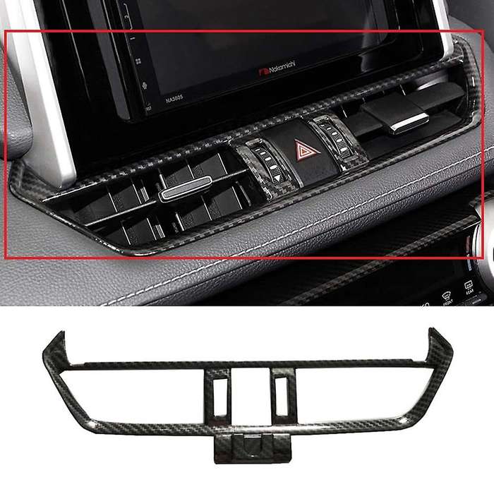for 2019-2021 Car Central Control Middle Air Outlet Cover Trim Warning Light Frame Accessories, Carb