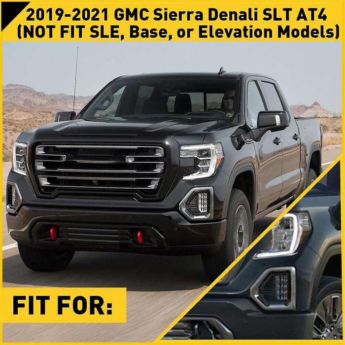 for 2019-2021 Front Fog Light Outer Bezel Cover Chrome Set