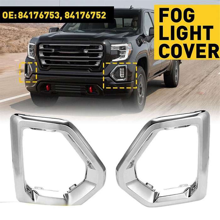 for 2019-2021 Front Fog Light Outer Bezel Cover Chrome Set