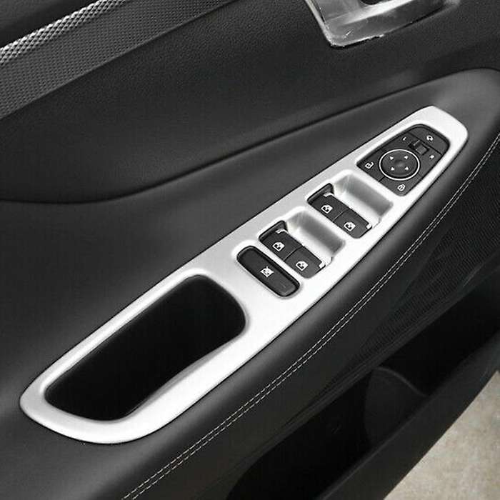 for 2019-2021 Silver Window Lift Switch Button Panel Cover Trim Interior Door Armrest Decoration