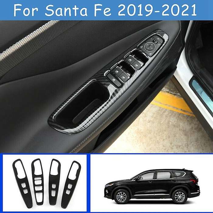 for 2019-2021 Carbon Fiber Window Lift Switch Button Panel Cover Trim Interior Door Armrest Decorati