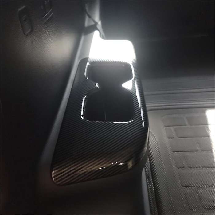 for 2019-2024 Inner Rear Third Row Armrest Cup Holder Trim Cover Panel Accessories Abs Carbon Fiber