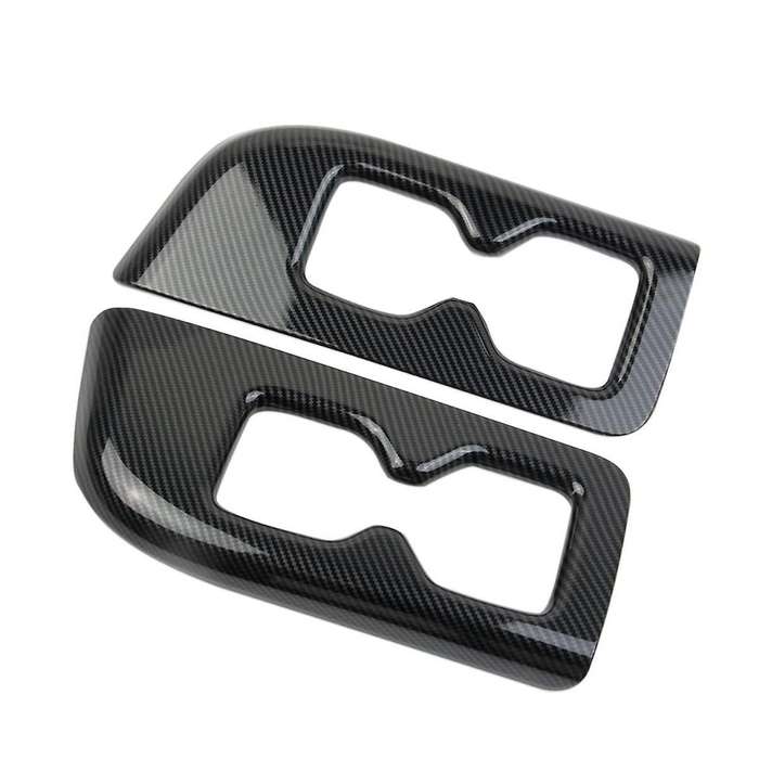 for 2019-2024 Inner Rear Third Row Armrest Cup Holder Trim Cover Panel Accessories Abs Carbon Fiber
