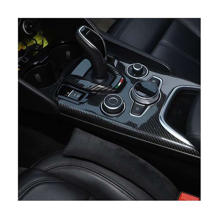 for 2020-2022 Dry Carbon Fiber Car Gear Panel Decoration Cover Trim Sticker Interior Accessories