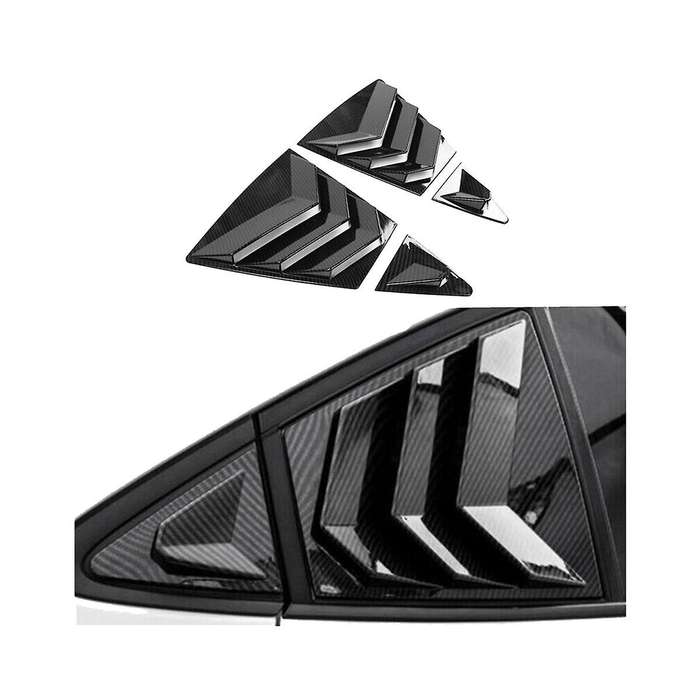 for 2020-2023 Car Rear Side Vent Quarter Window Louver Shutter Cover Carbon Fiber Color