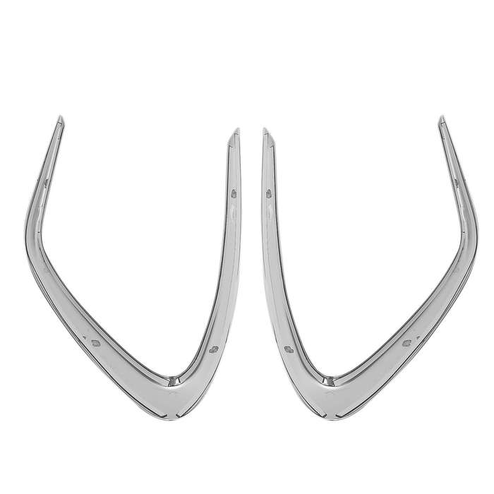 for 2021 Chrome Front Fog Light Lamp Cover Trim Bumper Molding Garnish Eyebrow Eyelid