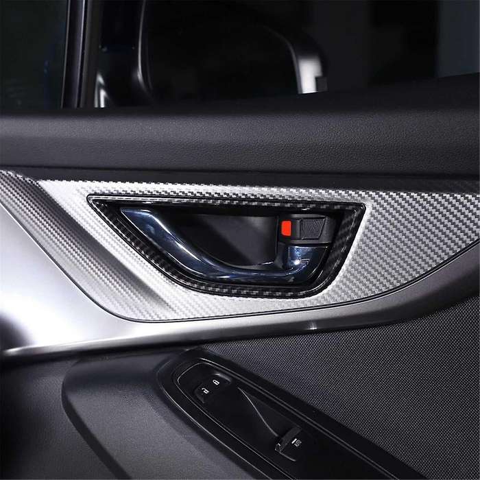 for 2021-2023 Carbon Fiber Style Car Door Inner Handle Frame Decorative Sticker Interior Accessories