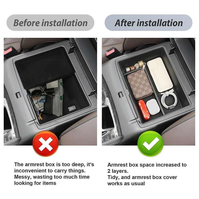 for 2021-2023 Qx80 2022 2023 Center Console Organizer Insert Armrest Storage Box Tray Accessories