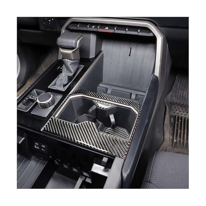 for 2022 2023 Carbon Fiber Car Central Control Cup Holder Decorative Panel Cover Sticker Accessorie