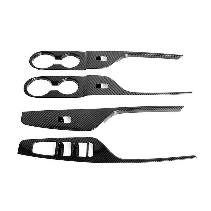 for 2022 2023 Car Window Glass Lift Switch Button Panel Cover Trim Sticker Accessories Abs Carbon Fi