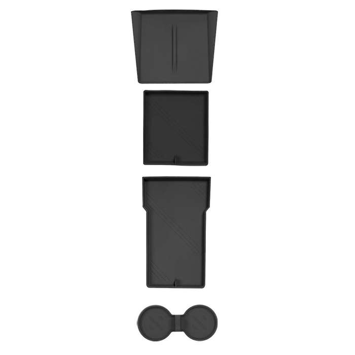for 2024 Center Console Organizer+armrest Storage+cup Holder Insert+wireless Charging Mat ,black