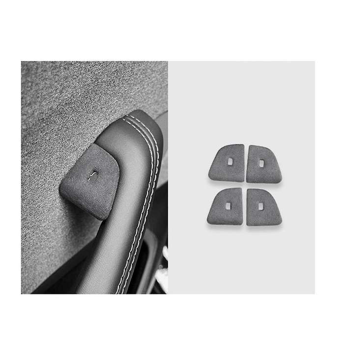 for 2024 Model 3 Car Door Switch Panel Sticker Suede Suede Decoration Sticker Auto Interior Accessor