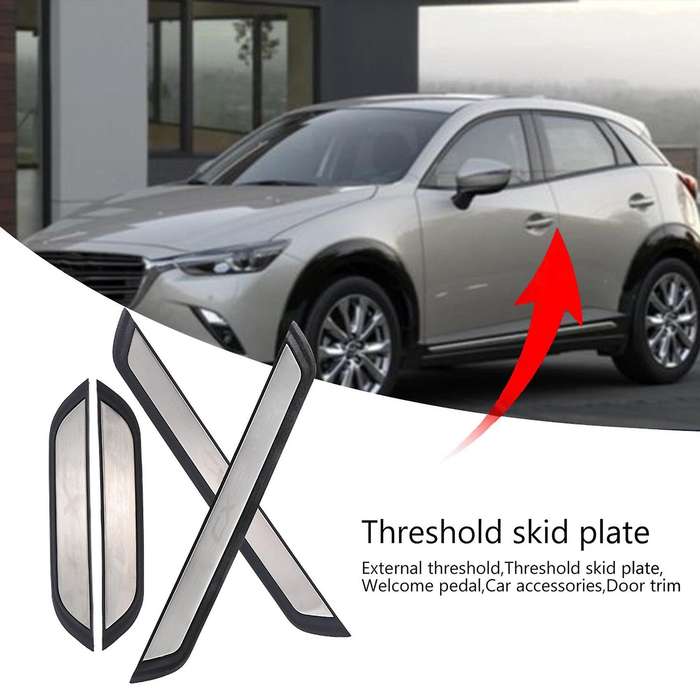 for -3 Cx3 2017 2018 Car Scuff Plate Door Exterior Outer Sill Pedal