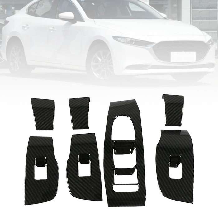 for 3 M3 Axela CX30 2020 ABS Carbon Fiber Accessories Interior CAR Door Window Switch Cover Lid Cove