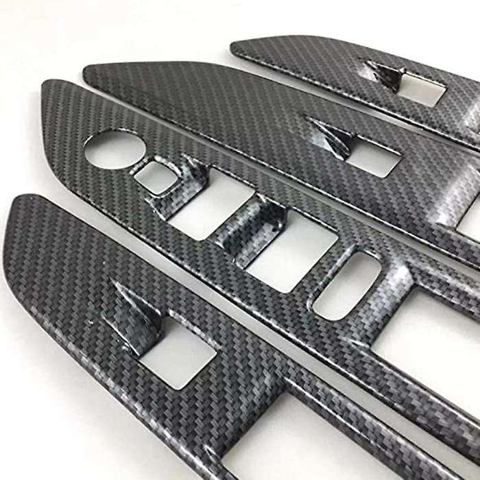 for 3008 GT 2017-2020 Carbon Fiber Window Lift Switch Button Cover Trims Door Armrest Panel Frame