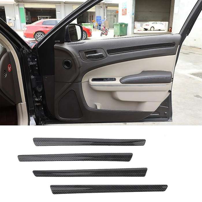 for 300C 2011+ Carbon Fiber Car Inner Door Strip Cover Trim Decoration Sticker Interior Accessories