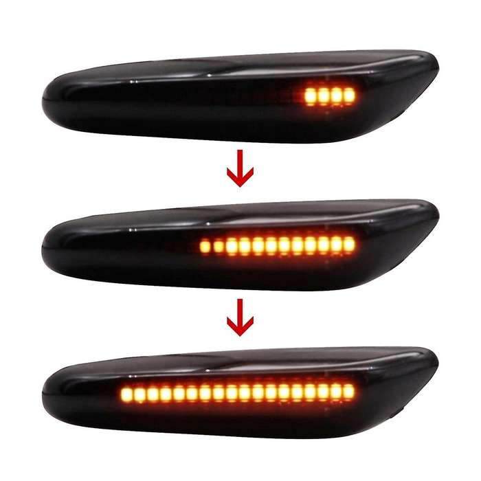 for 328i E90 E91 E92 E93 E46 E60 Smoked LED Side Marker Light Sequential Turn Signal Lamp X2