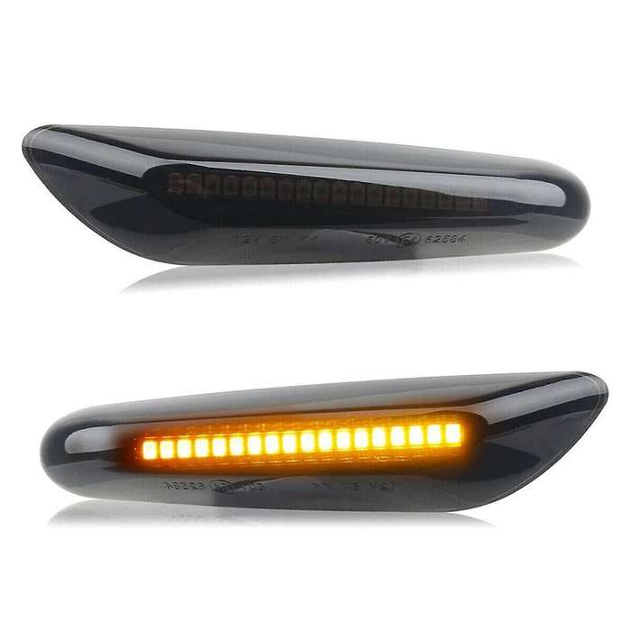 for 328i E90 E91 E92 E93 E46 E60 Smoked LED Side Marker Light Sequential Turn Signal Lamp X2