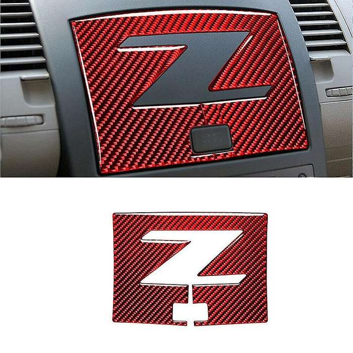 for 350Z 2003-2009 GPS Navigation Panel Cover Trim Sticker Interior Accessories Red Carbon Fiber