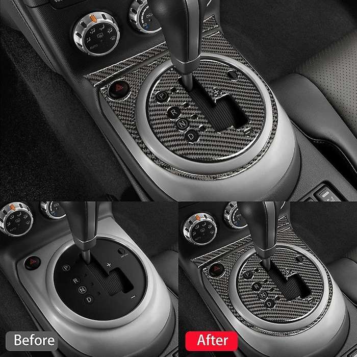 for 350Z 2006-2009 Carbon Fiber Automatic Shifter Insert Surround Gear Shift Panel Sticker Cover Tri