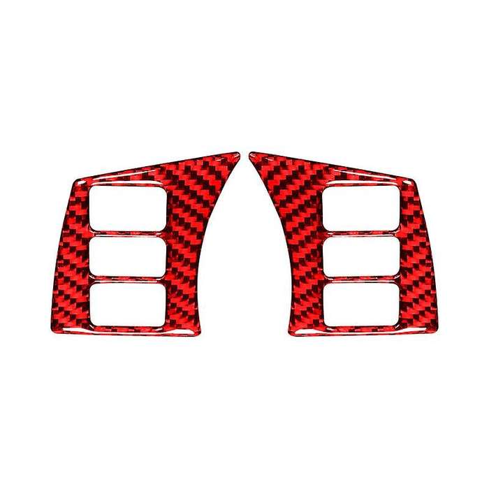 for 350Z 2006-2009 Carbon Fiber Steering Wheel Button Panel Cover Sticker Red