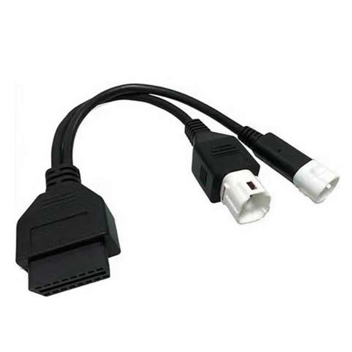for 3Pin + 4Pin 2 in 1 to OBD2 Motorcycle Scanner Cable Works Along with OBD Scanner