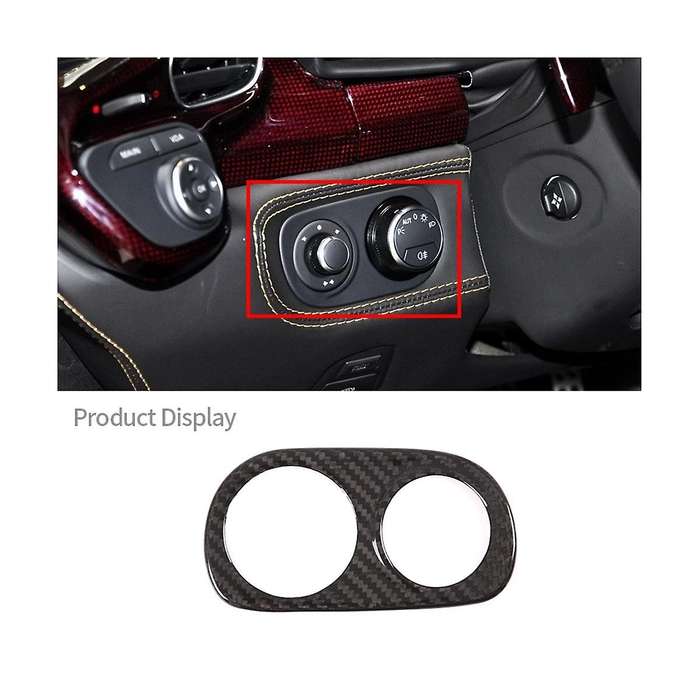 for 458 2011-2016 Dry Carbon Fiber Car Headlight Switch Buttons Frame Cover Trim Sticker Interior A