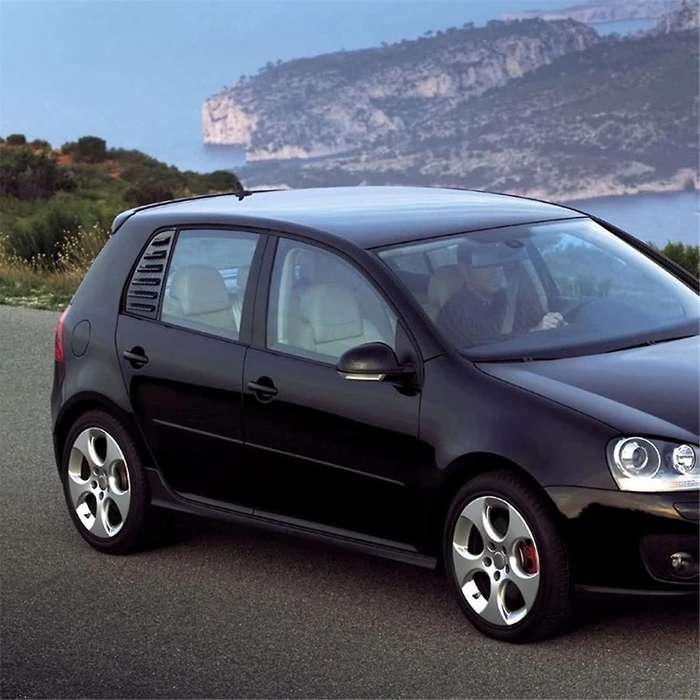for 5 Mk5 Car Rear Louver Window Side Shutter Cover Trim Sticker Vent Piano Black