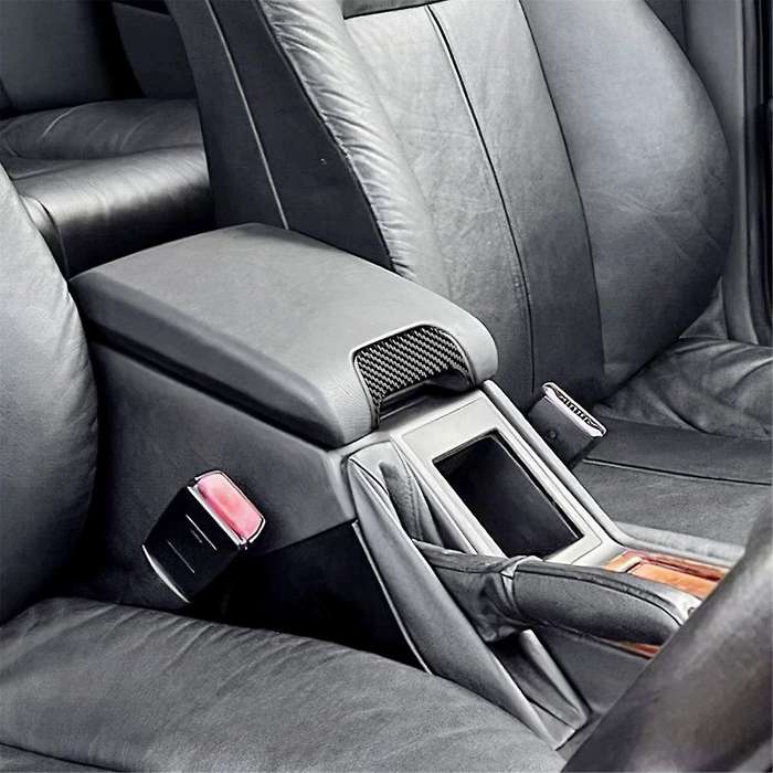 for 5 Series E39 1998-2003 Soft Carbon Fiber Center Console Armrest Box Handle Cover Trim Interior A