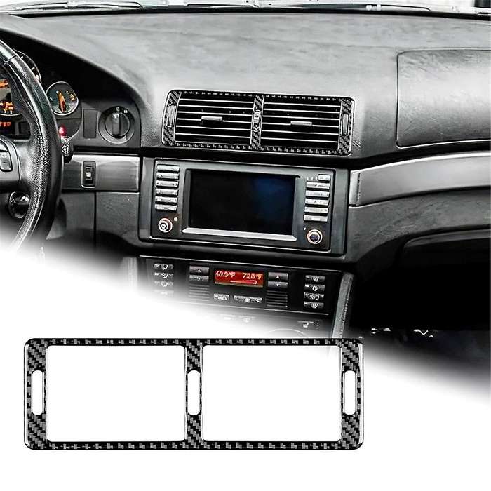 for 5 Series E39 1998-2003 Soft Carbon Fiber Center Console Frame Cover Trim Interior Accessories