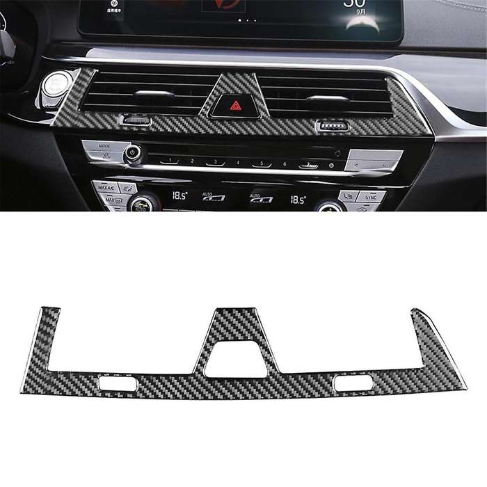 for 5 Series G30 G38 2018-2021 Carbon Fiber Car Central Control Warning Light Button Frame Trim Int