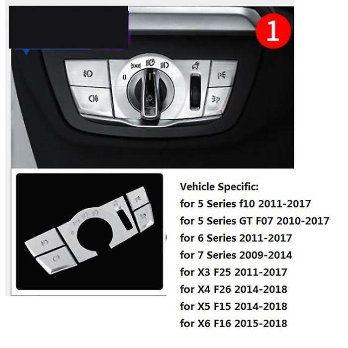 for 5 Series G38 G30 6GT F10 Car Headlight Switch Button Frame Cover Trim Sticker Accessories for 6