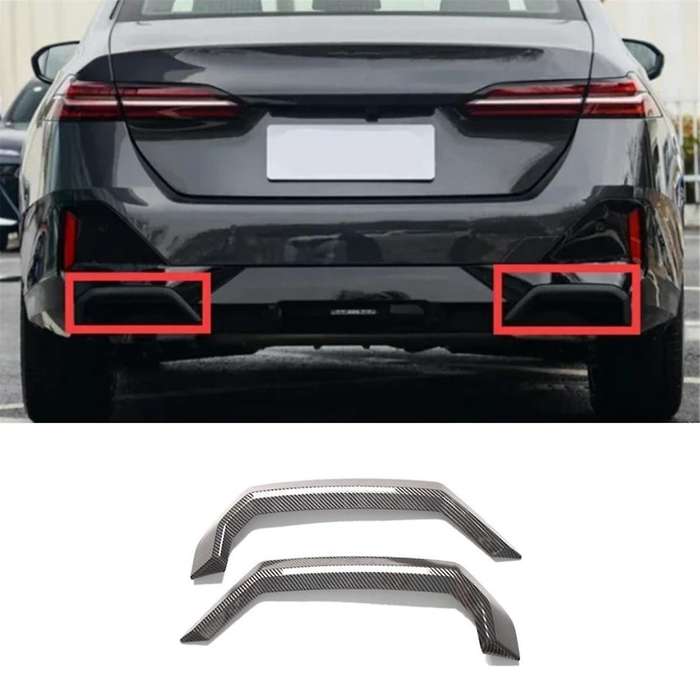 for 5 Series G60 2024 Rear Exhaust Muffler Pipe Cover Trim Tail Throat Decorative Frame, Carbon Fibe