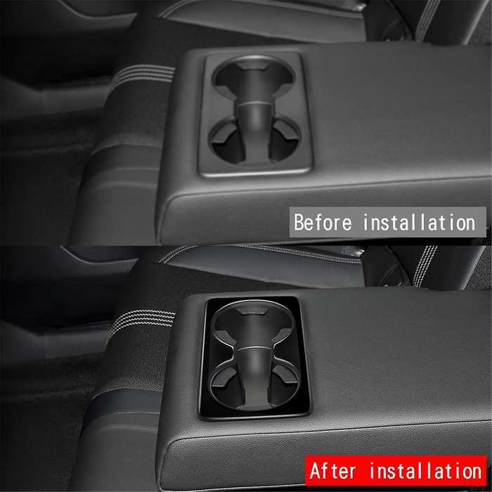 for -50 CX50 2023 US Version Car Gloss Black Rear Back Seat Water Cup Holder Panel Trim Frame