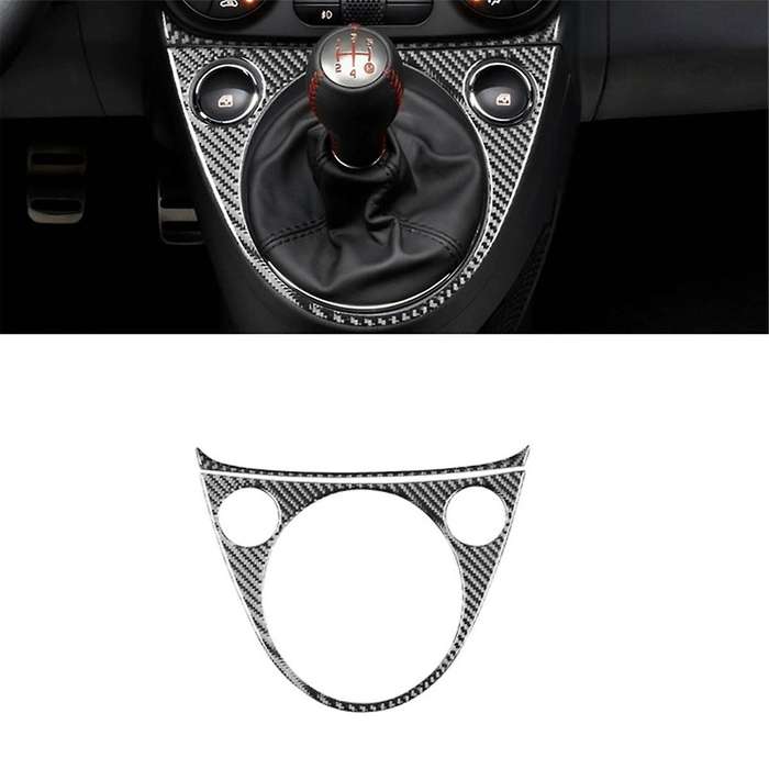 for 500 2012-2015 Soft Carbon Fiber Car Central Control Gear Shift Cover Trim Sticker Interior Acces
