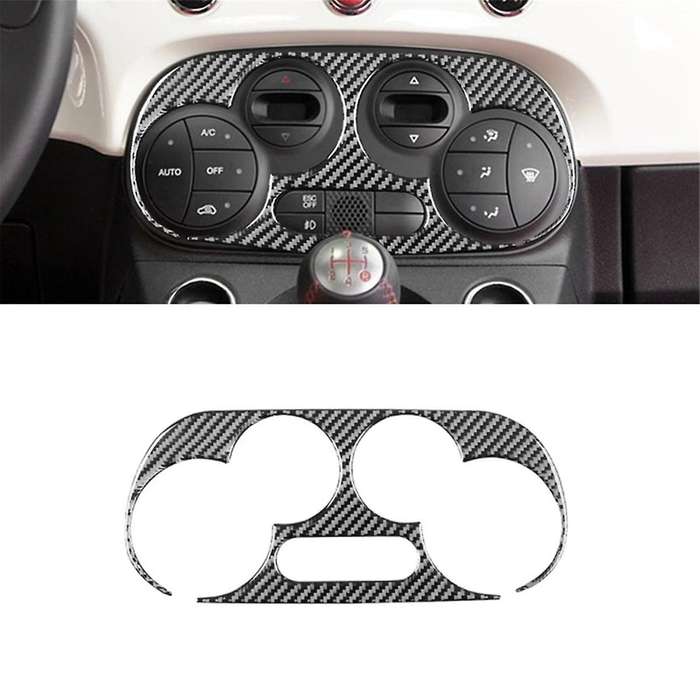 for 500 2012-2015 Soft Carbon Fiber Car Central Control Air Outlet Cover Trim Sticker Interior Acce