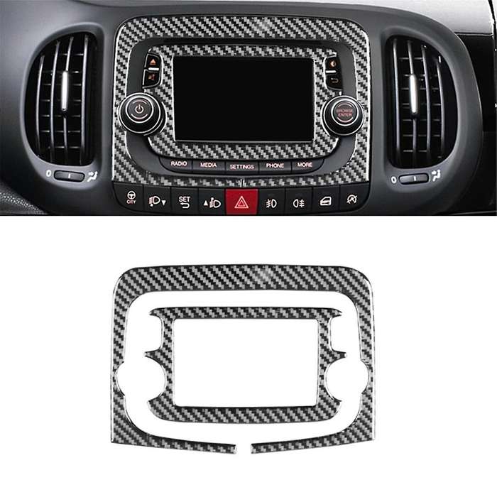 for 500L 2014-2017 Soft Carbon Fiber Car Central Control Navigation Frame Cover Trim Sticker Interio