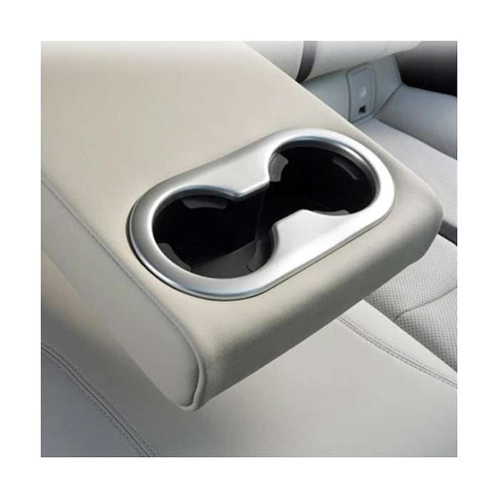 for -60 Cx60 2023 Rear Center Console Row Water Cup Holder Frame Cover Trim Car Accessories,silver