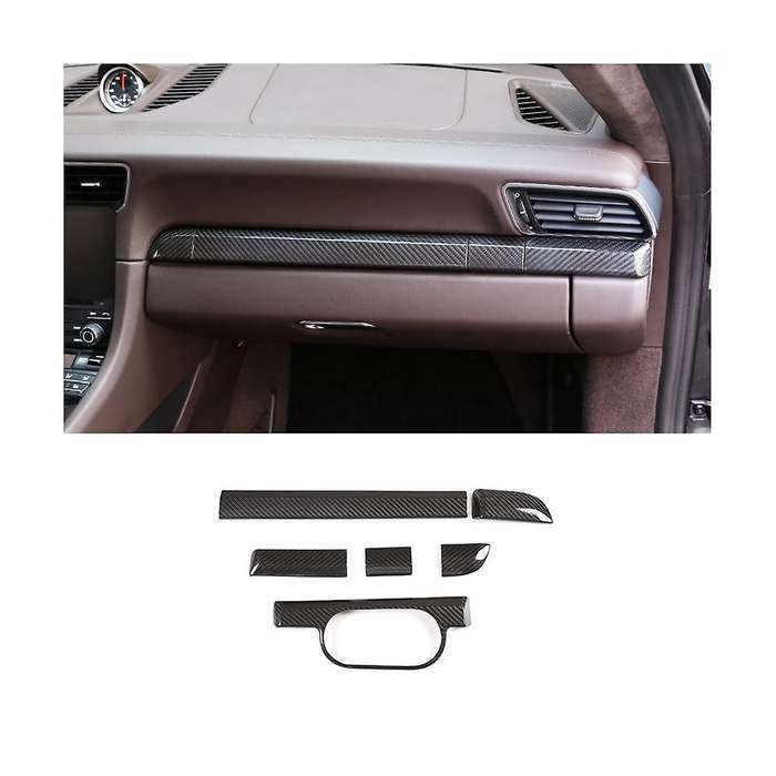 for 718 2011-2018 Dry Carbon Fiber Central Control Instrument Panel Trim Sticker Decoration Car Acce