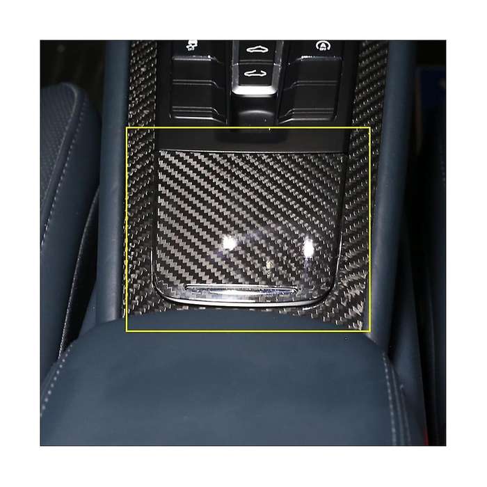 for 718 2012-2019 Dry Carbon Fiber Central Control Storage Box Cover Trim Sticker Decoration Car Ac