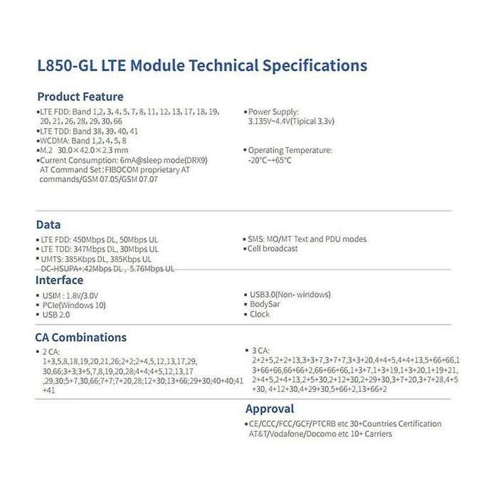 for 830 840 735 745 1040 4G Module L850- LT4210 XMM7360 Multifunction Convenience Module