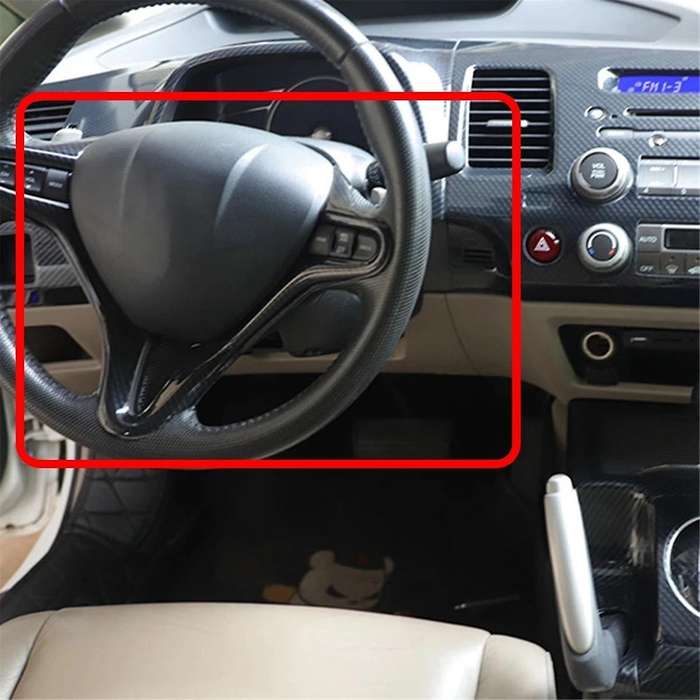 for 8th Generation 2006 2007 2008 2009 2010 2011 Carbon Fiber Inner Steering Wheel Cover Trim