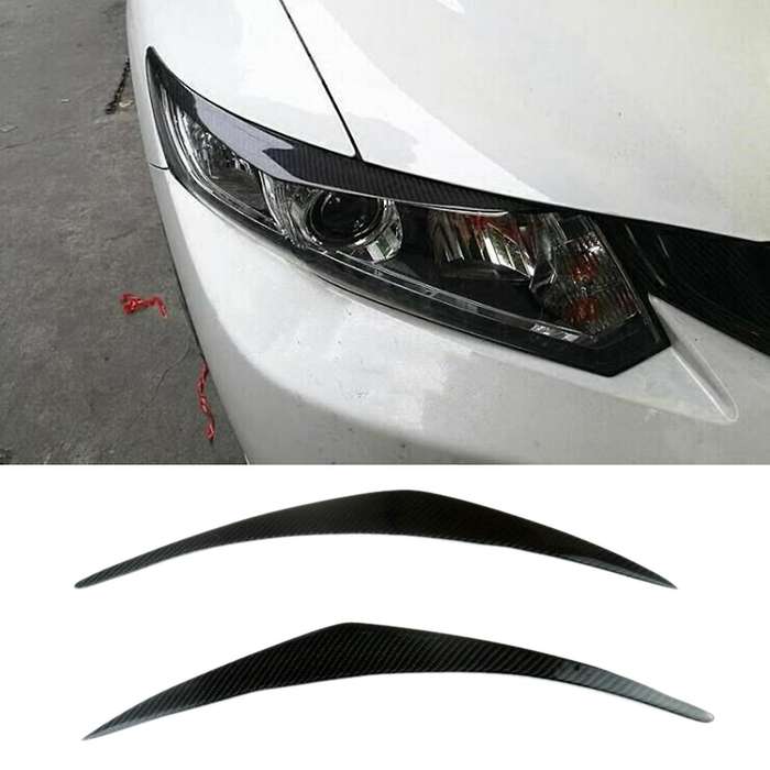 for 9Th 2012-2015 Carbon Fiber Headlights Eyebrows Sticker Decoration Trim
