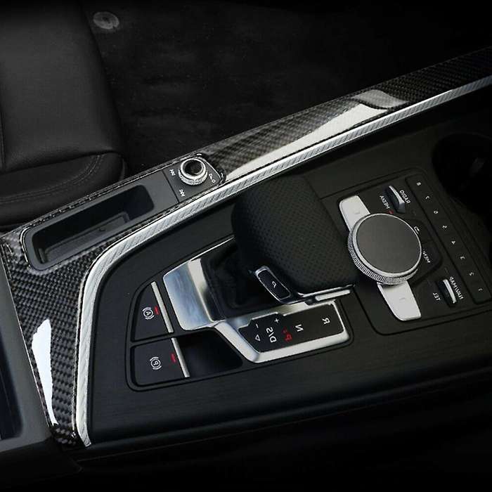 for  A4 B9 S4 8W RS4 A5 F5 S5 RS5 Carbon Fiber Gear Shift Panel Sticker Gear Shift Control Cover Tri