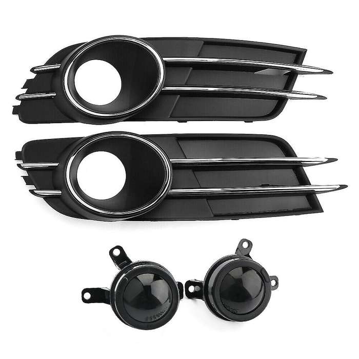 for  A6 A6L C7 Sedan 2011-2015 Front Lower Bumper Fog Light Lamp Grilles Grill Cover+ACC Lens Decora