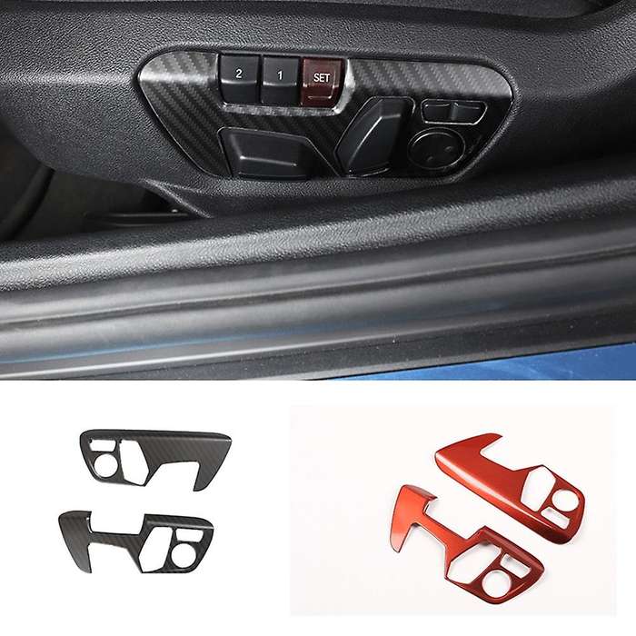 for A90 2018-2021 Stainless Steel Seat Adjustment Button Panel Cover Trim Decor Accessories,Carbon F