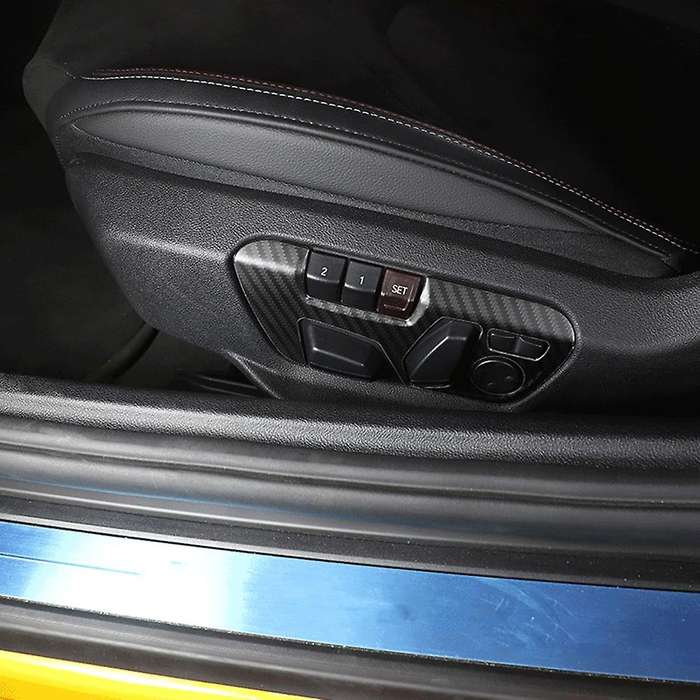 for A90 2018-2021 Stainless Steel Seat Adjustment Button Panel Cover Trim Decor Accessories,Carbon F