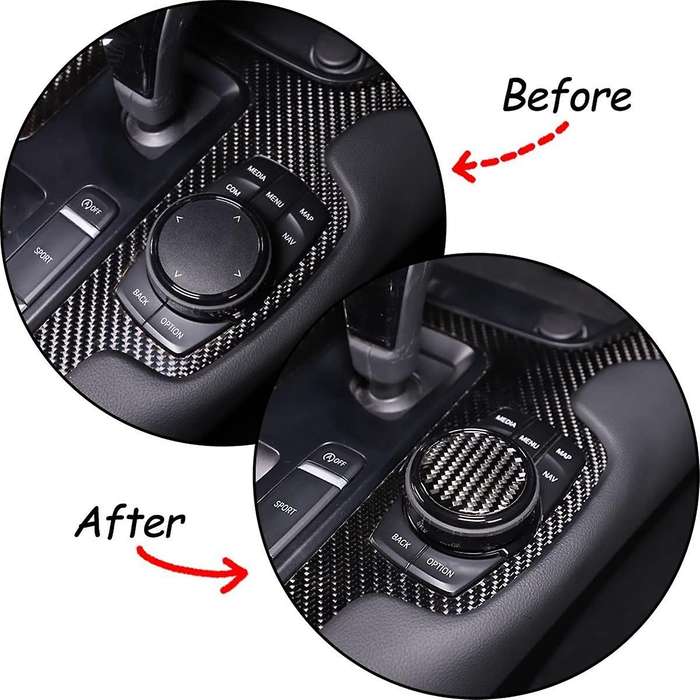 for A90 2019-2023 Soft Carbon Fiber Center Console Gear Shifter Multimedia Knob Button Panel Cover T