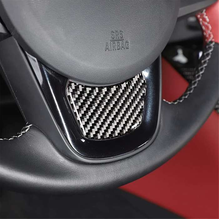 for A90 2019-2023 Soft Carbon Fiber Car Steering Wheel Trim Cover Frame Interior Accessories